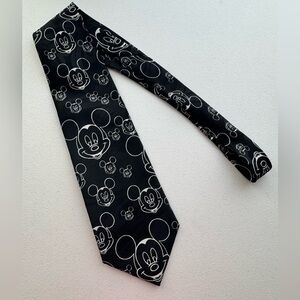 Vintage Balancine Inc. Disney Black and White Tie with Mickey Mouse Pattern